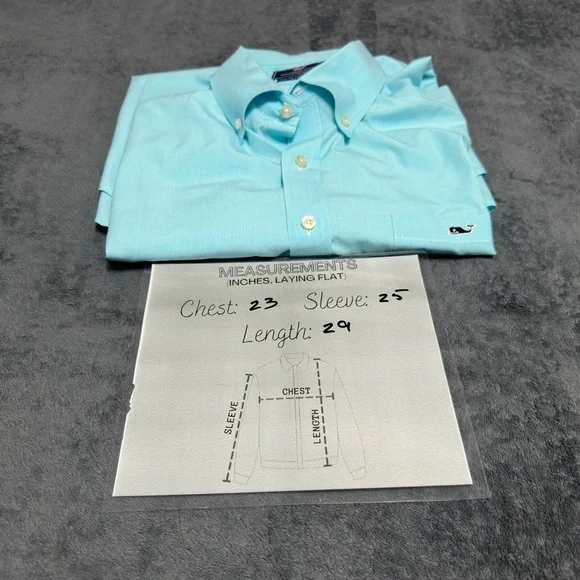 Vineyard Vines Shirt Mens Large Slim Fit Tucker Long Sleeve Blue - Picture 6 of 6